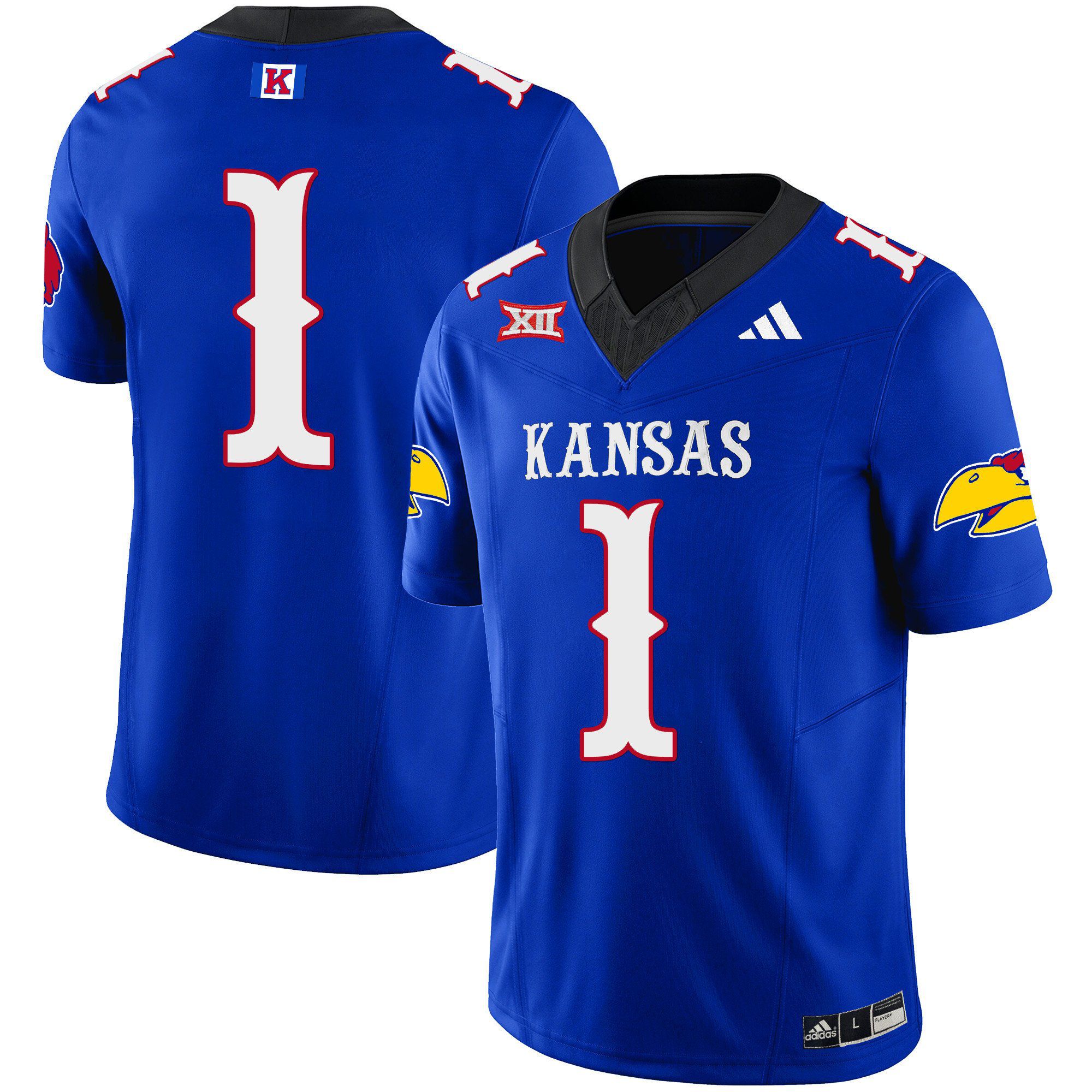 Men Kansas Jayhawks #1 No Name Blue 2024 Blackhawk Vapor Limited NCAA Jersey